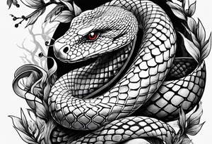 Snake wrapped around a tree tattoo idea