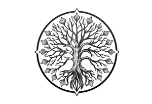 Tree of life circle tattoo idea