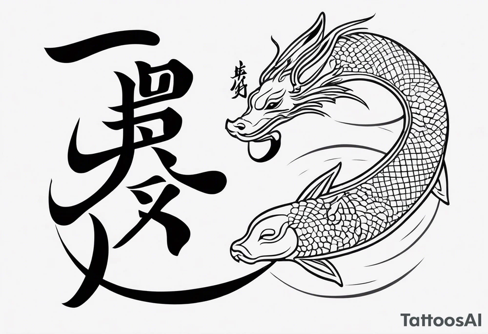 Chinese lettering with a norigae tattoo idea