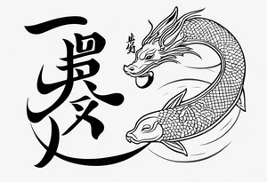 Chinese lettering with a norigae tattoo idea