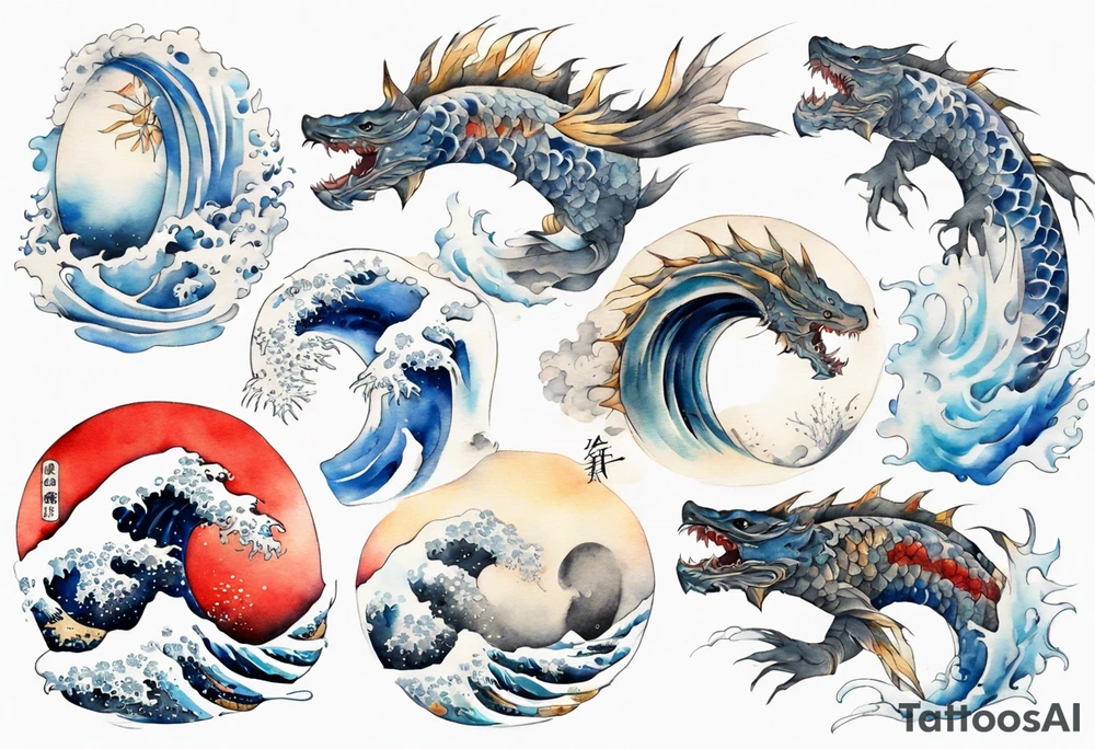 a white Bake-kujira tattoo idea