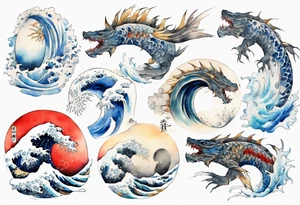 a white Bake-kujira tattoo idea