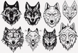 wolf head tattoo idea