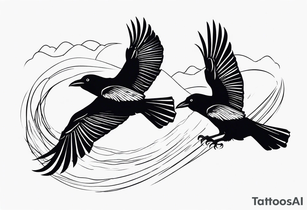 3 crows flying tattoo idea
