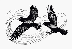 3 crows flying tattoo idea