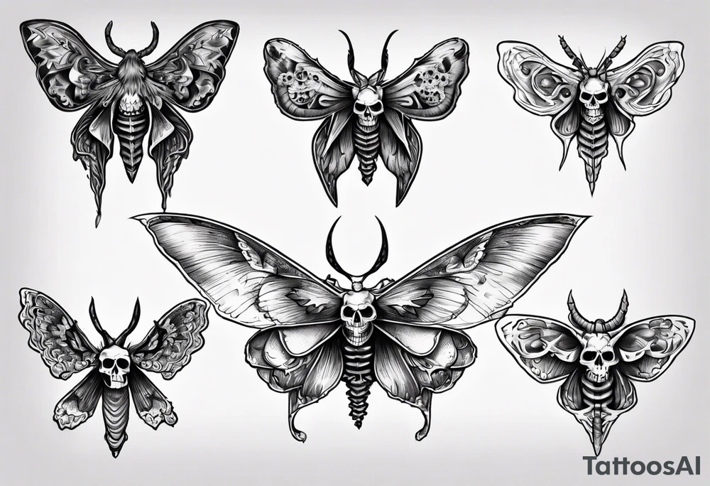 moth which is also a skull tattoo idea