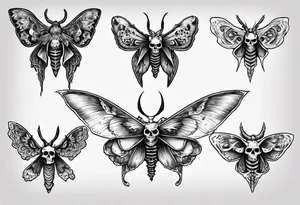 moth which is also a skull tattoo idea