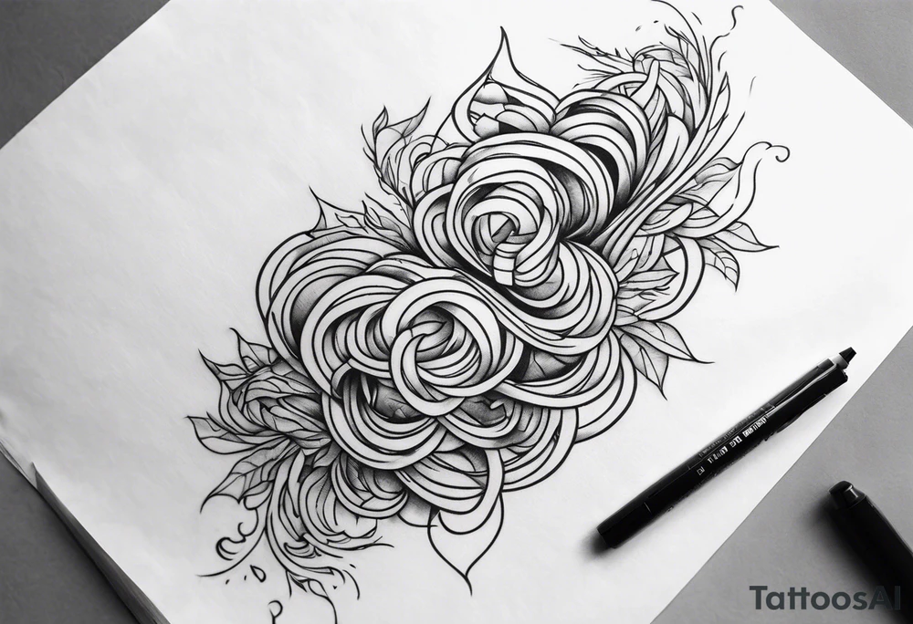 extreme twisted detangled tissue arm tattoo idea