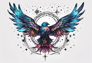 Constellation, wing , animal, snow , cross tattoo idea