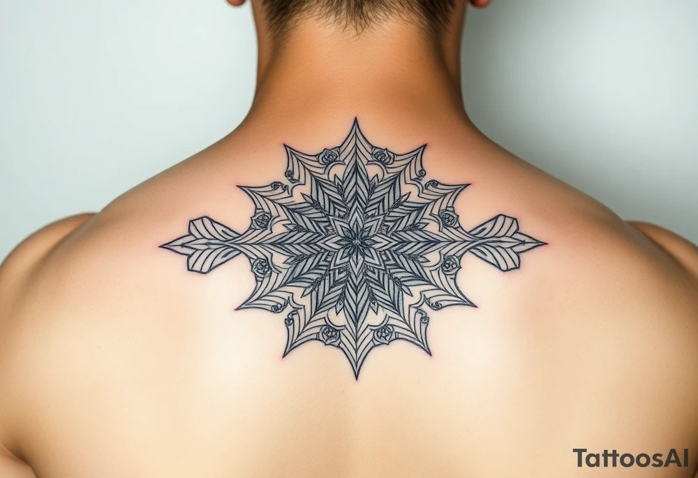 intricate mandala with sacred geometry and cosmic elements tattoo idea