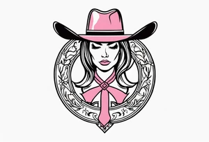 breast cancer ribbon survivor old west cowgirl simple tattoo idea