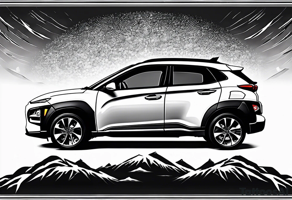 hyundai kona with lightning bolts tattoo idea