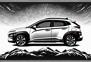 hyundai kona with lightning bolts tattoo idea
