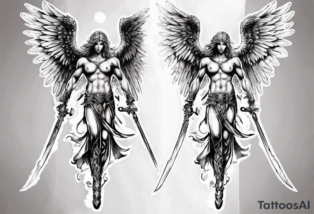 Warrior Angel picture tattoo idea