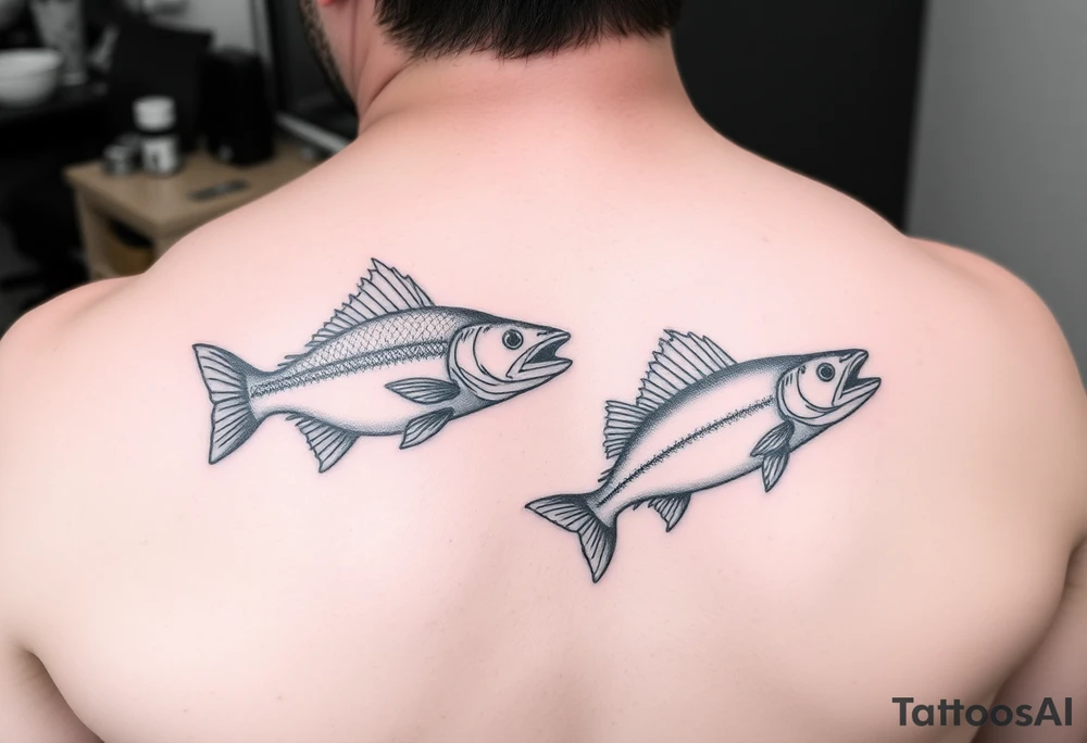 Father daughter matching fishing tattoos tattoo idea