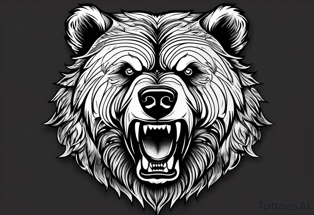 angry bear tattoo idea