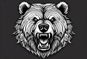 angry bear tattoo idea