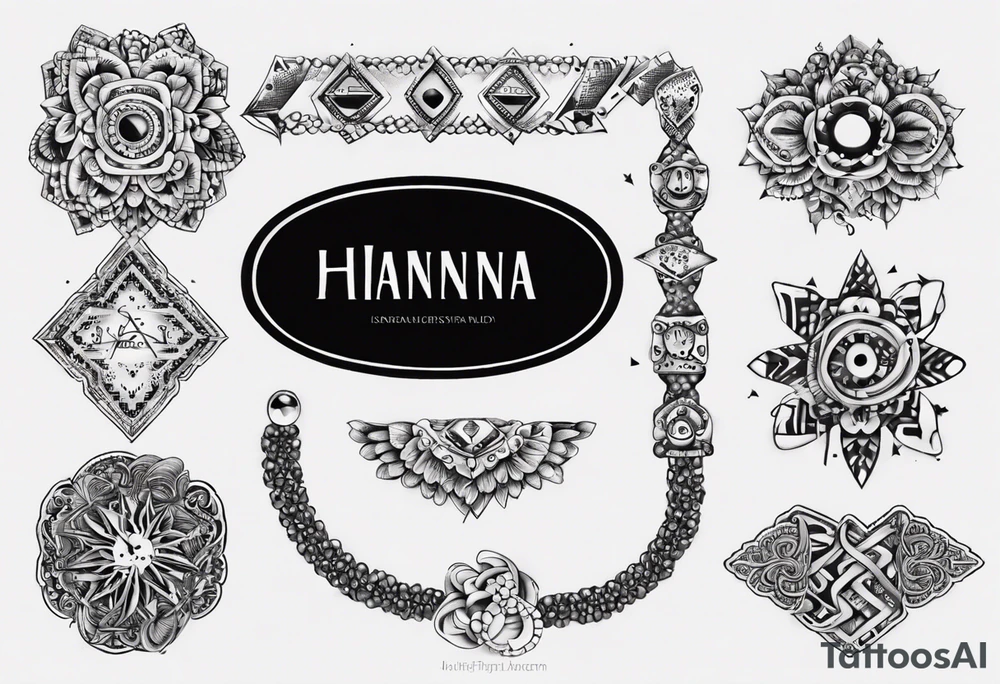 The word ‘Hanna’ as a bracelet tattoo idea