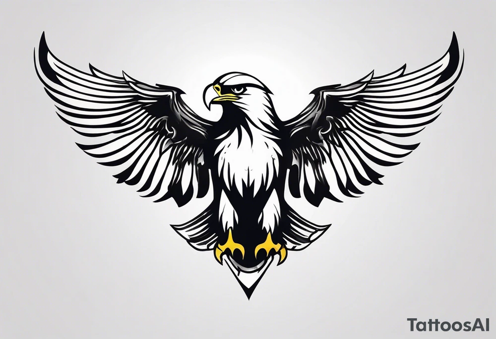Very small tattoo of eagle and sun tattoo idea