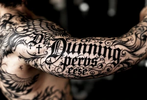 Dunning, proverbs verse,Romanian theme,cross,tribal patterns, bird wings tattoo idea