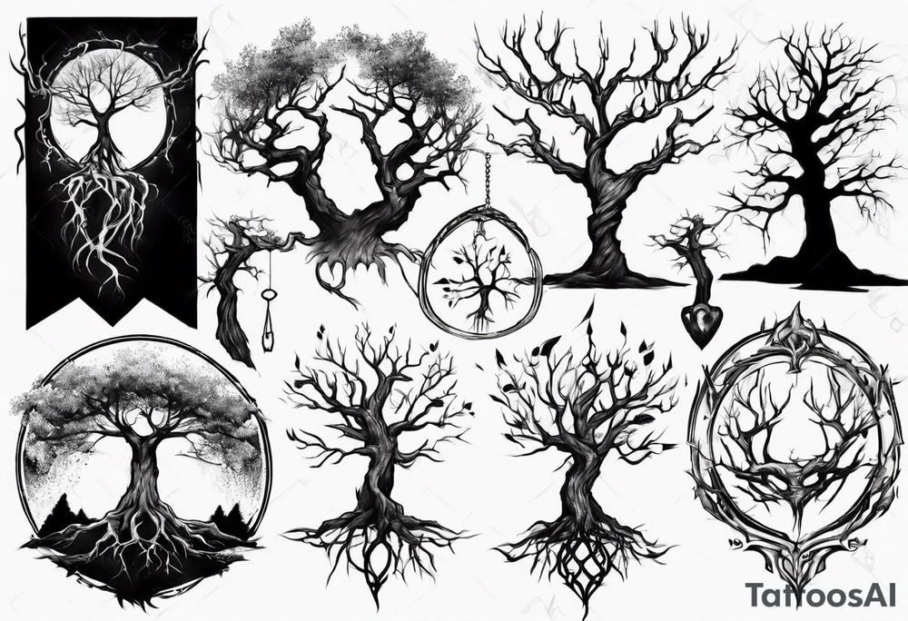 Hanging tree tattoo idea