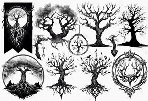 Hanging tree tattoo idea