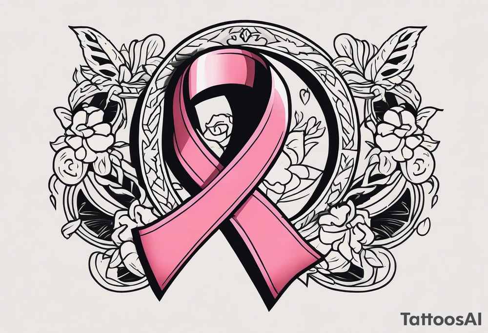 breast cancer ribbon survivor old west tattoo idea