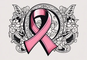 breast cancer ribbon survivor old west tattoo idea
