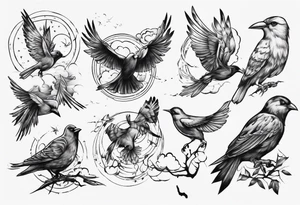 birds in the sky tattoo idea