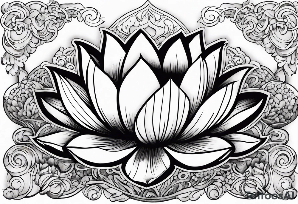 2006 lotus flower clouds cross tattoo idea
