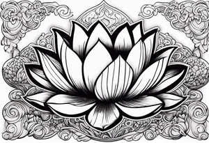 2006 lotus flower clouds cross tattoo idea