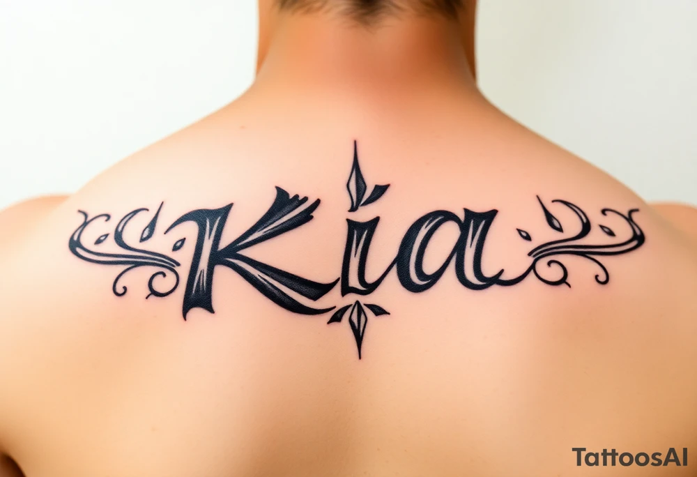 Bandito style font that says kia tattoo idea