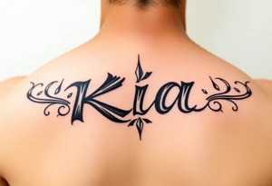 Bandito style font that says kia tattoo idea