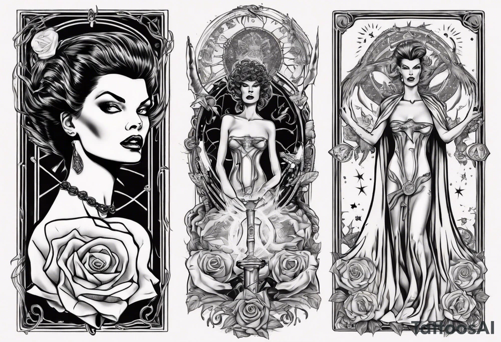Linda Evangelista in a Tarot tattoo idea