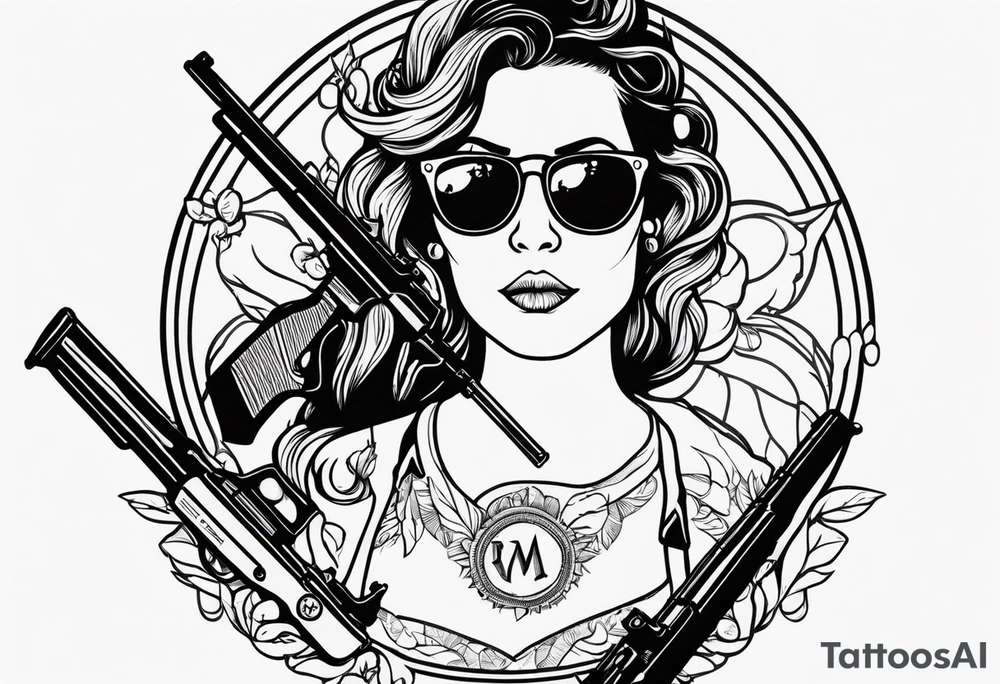 capricorn with sunglasses and a shotgun tattoo idea