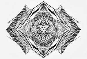 Hexagon linked crystal wave tattoo idea