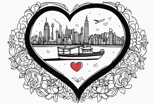 small tattoo
 NYC & Cuba inside a heart tattoo idea