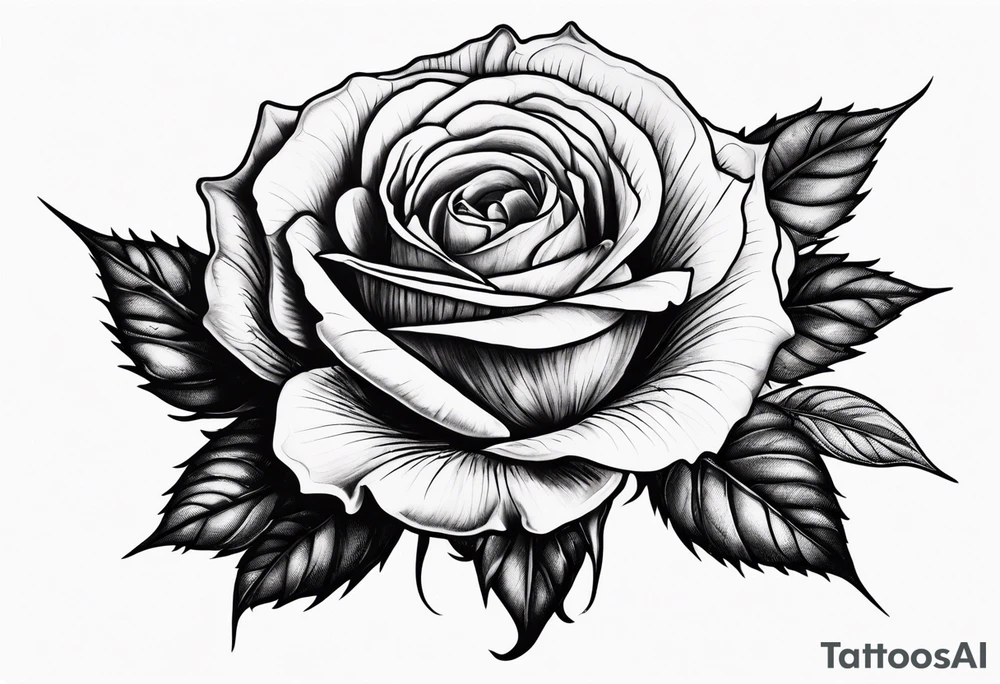 a red rose with thorns tattoo idea