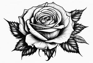 a red rose with thorns tattoo idea
