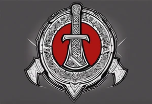Valhalla sword shield axe Valknut tattoo idea