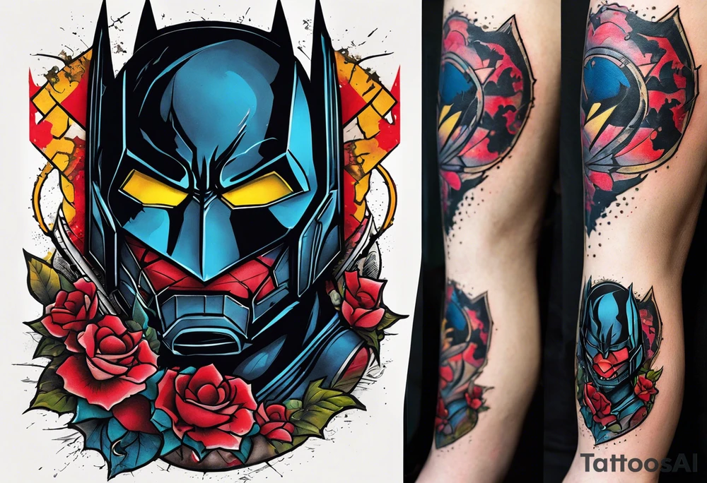 A colorful mashup inspired by some videogames and movies that I love for my calf. Here are the games and movies: Batman The Dark Knight,Deadpool, Counterstrike, Fallout, Borderlands, Lord of the rings tattoo idea