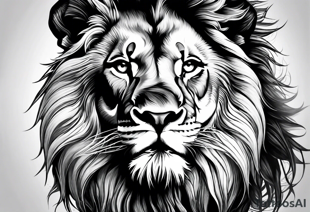 powerful majestic lion tattoo idea