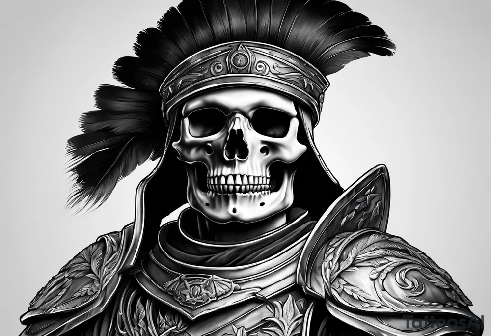 Roman soldier skeleton tattoo idea
