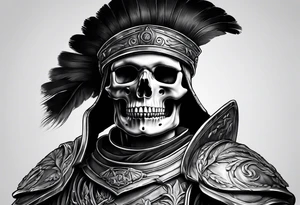 Roman soldier skeleton tattoo idea