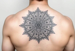 intricate mandala with sacred geometry and cosmic elements tattoo idea