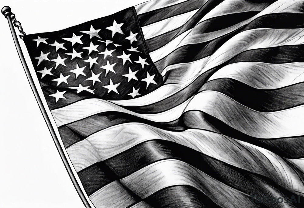 Realistic Military american flag tattoo idea