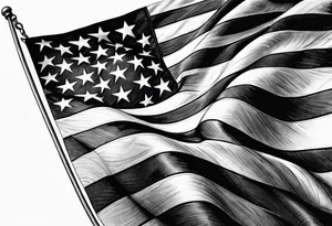 Realistic Military american flag tattoo idea