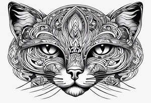 Cat with 8 eyes tattoo idea