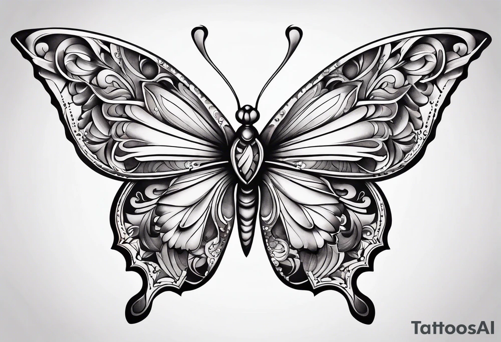 Simple Butterfly sternum tattoo tattoo idea