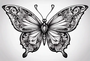 Simple Butterfly sternum tattoo tattoo idea